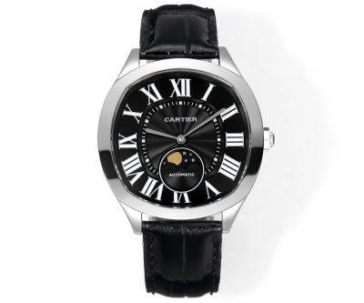 Drive De Cartier 40*41*12.5mm Cal.1904-PS MC Movement Black Face Men Watch